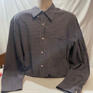 John Ashford Blue & Red Plaid Long Sleeve Button Down Shirt